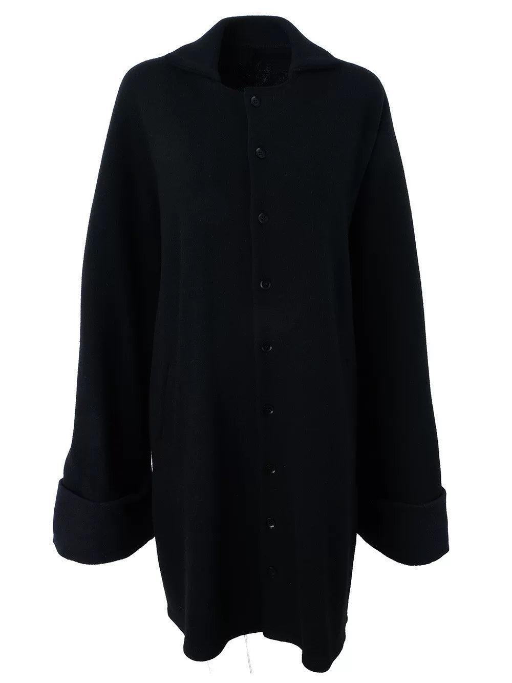 Yohji Yamamoto Black Wool Knit Coat