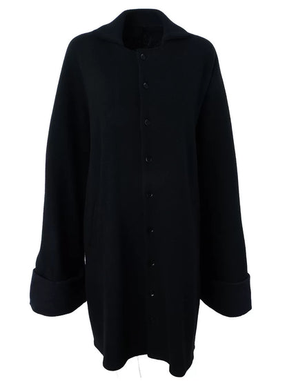 Yohji Yamamoto Black Wool Knit Coat