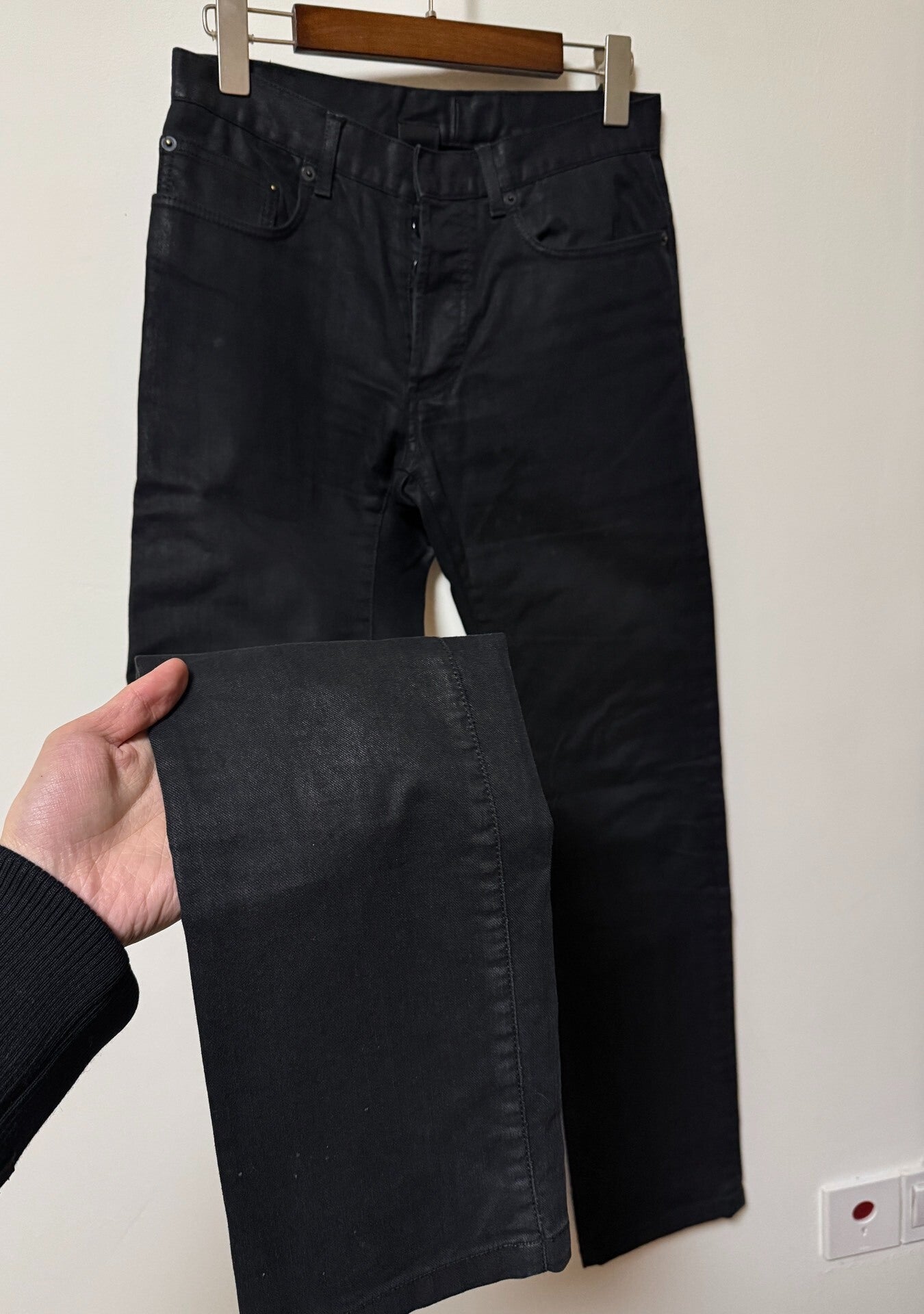 dior homme waxed skinny jeans size 30