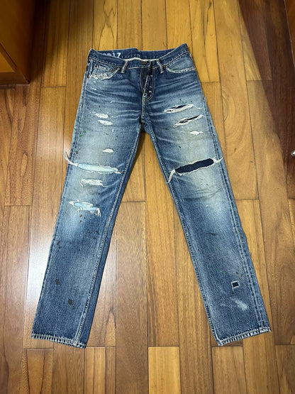 visvim 19aw Distressed Blue Jeans W30L30
