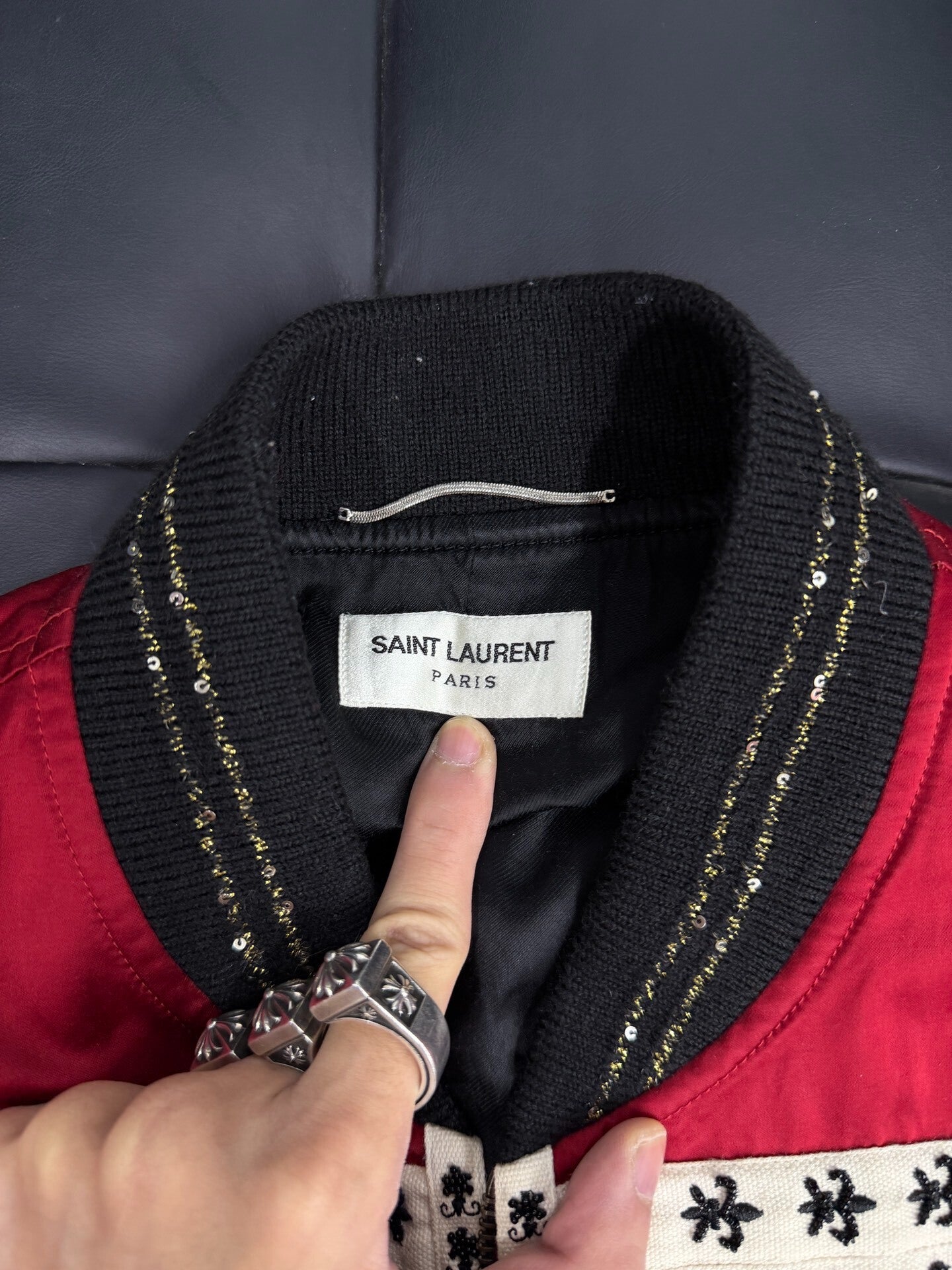 Saint Laurent Red Pilot Jacket