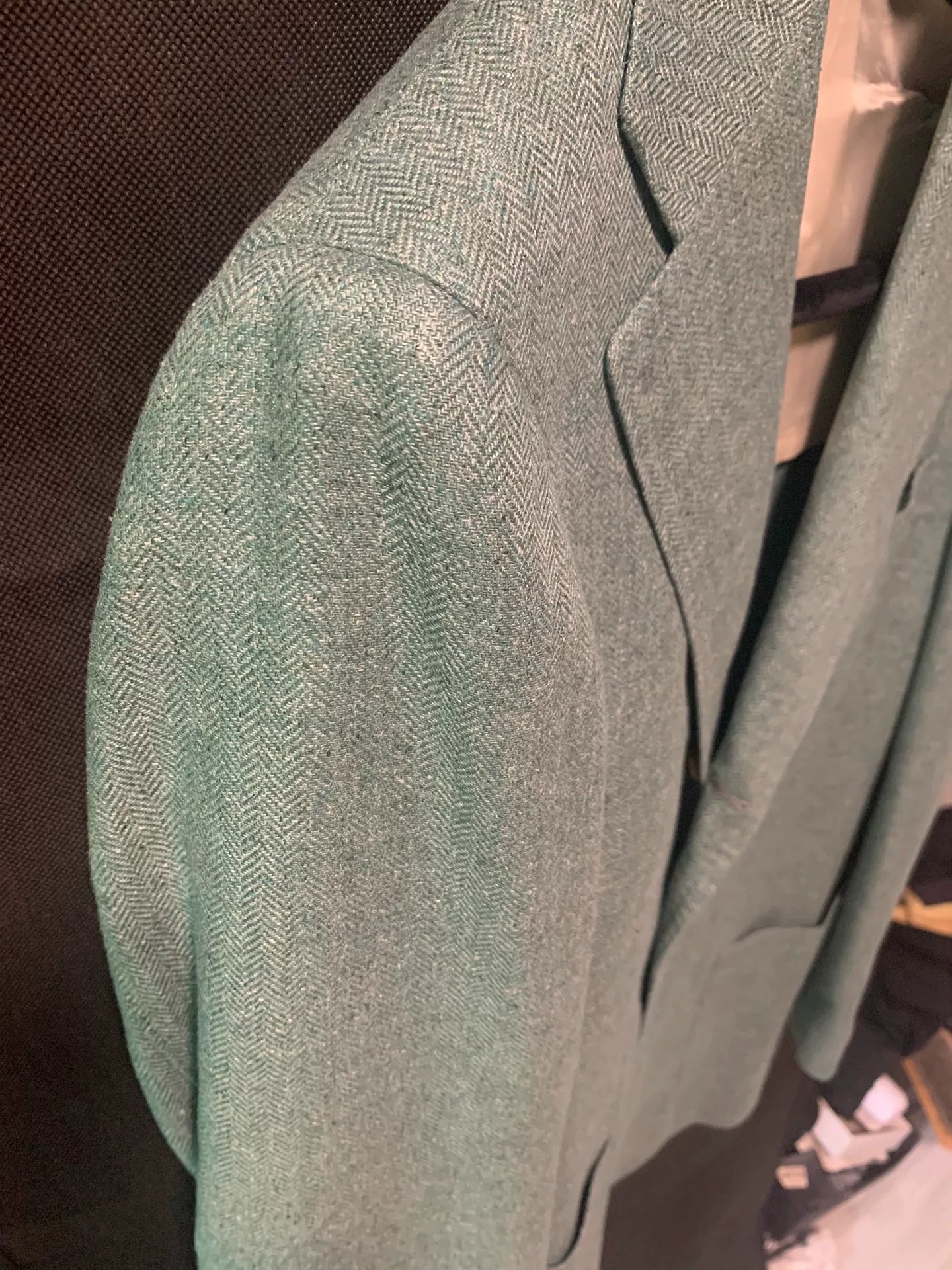 elegant light green silk suit jacket