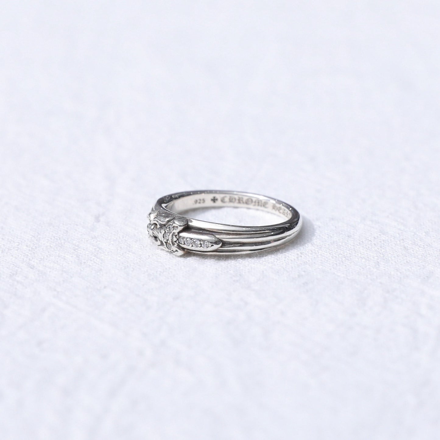 Chrome Hearts 925 Silver White Diamond Sword Ring