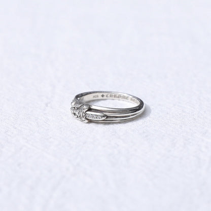Chrome Hearts 925 Silver White Diamond Sword Ring