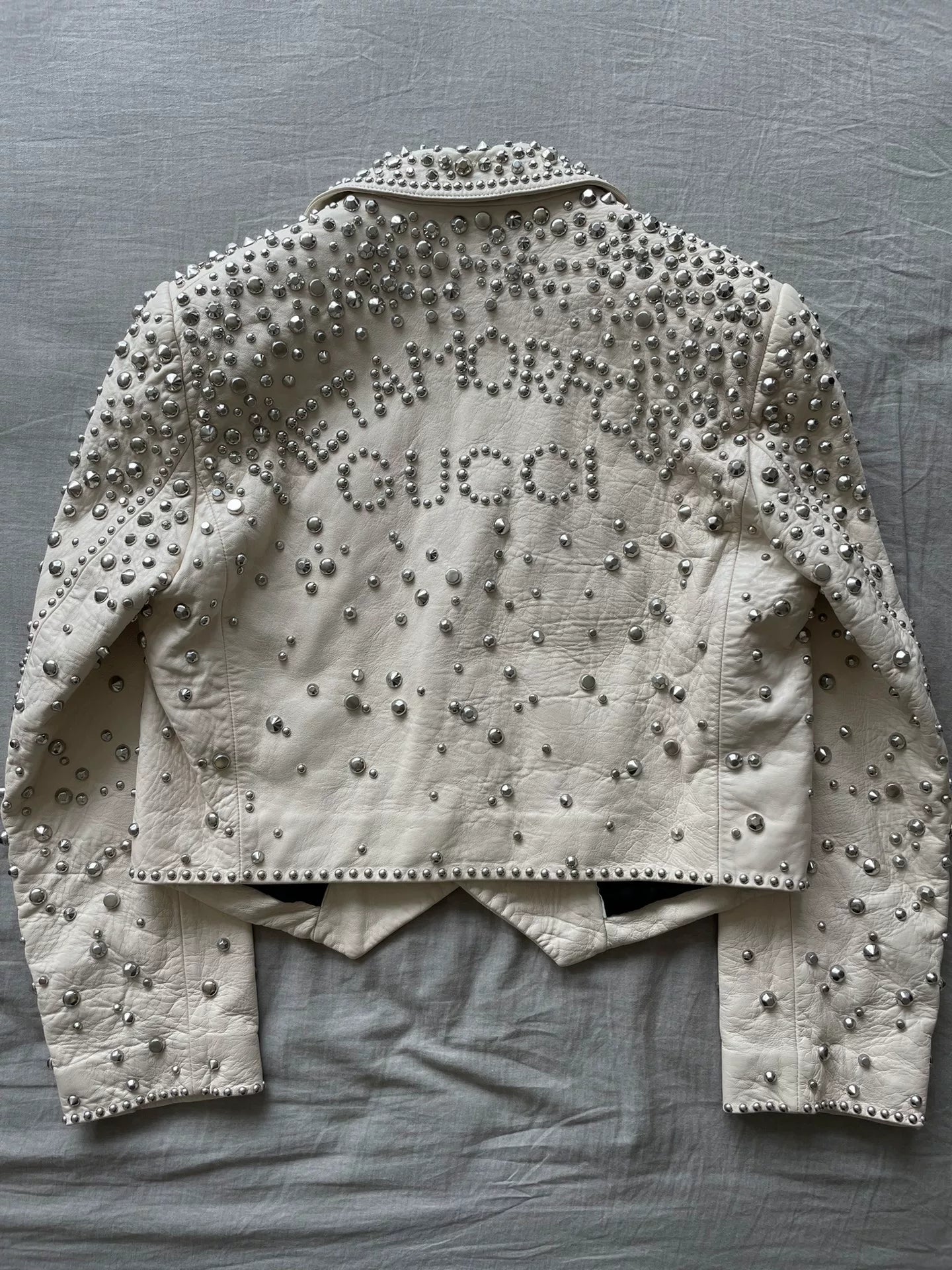 Luxury Studded Leather Jacket by Gucci