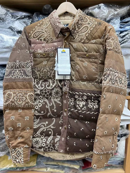 visvim kerchief down jacket in brown