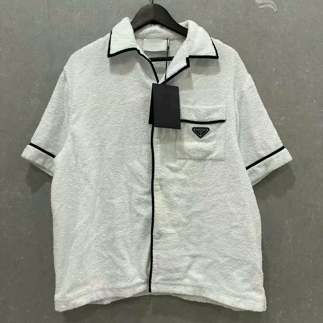 Prada Logo Short-Sleeve Button-Up Shirt