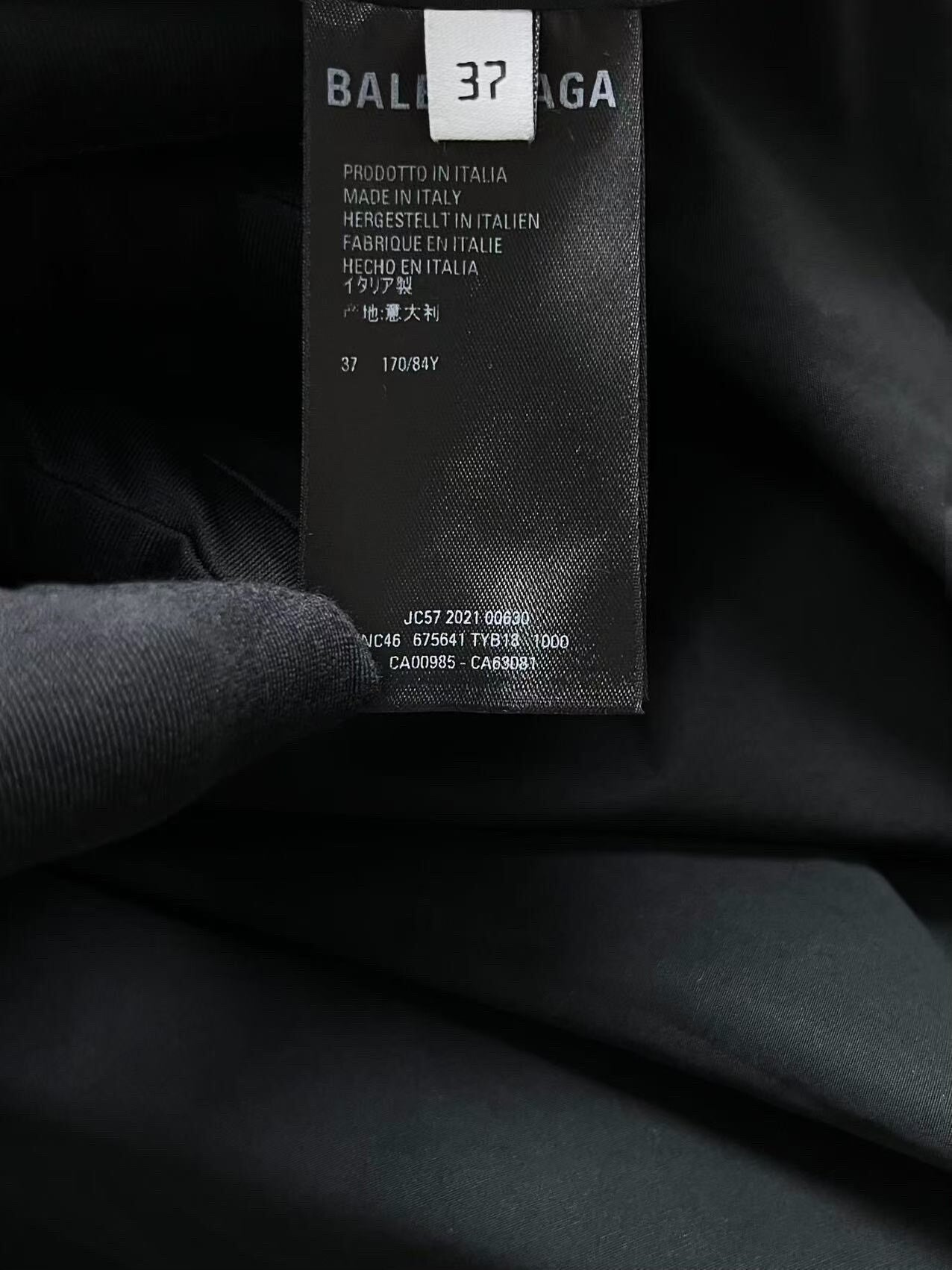 balenciaga black and yellow embroidered shirt jacket