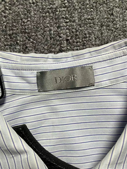 Dior Striped Embroidered Logo Shirt Men