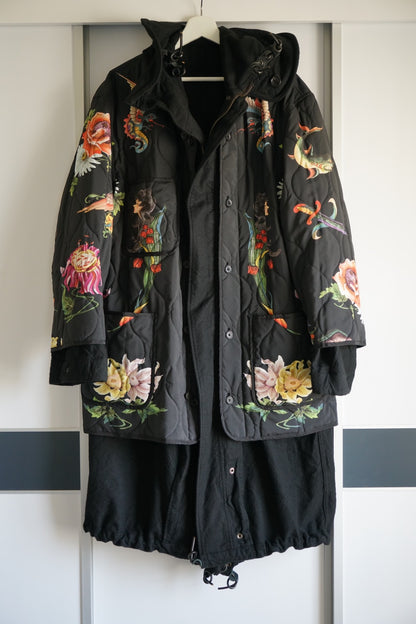 Yohji Yamamoto Two-Sided Coat with Floral Print