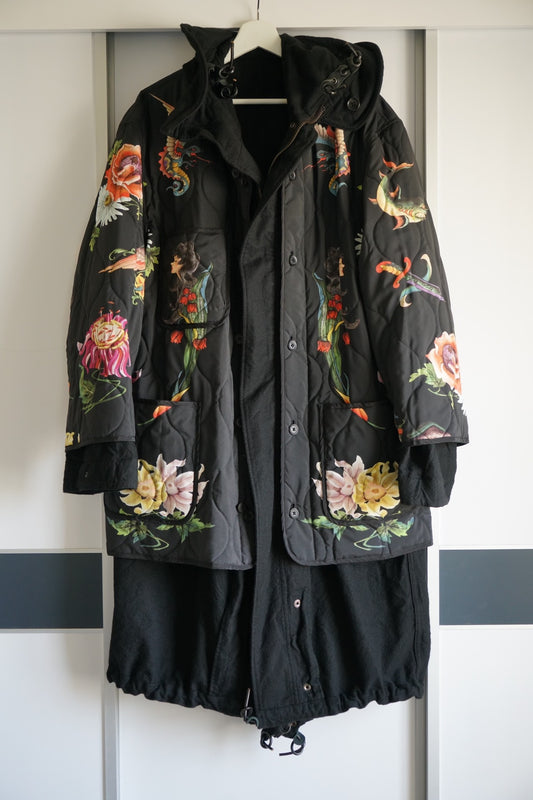 Yohji Yamamoto Two-Sided Coat with Floral Print