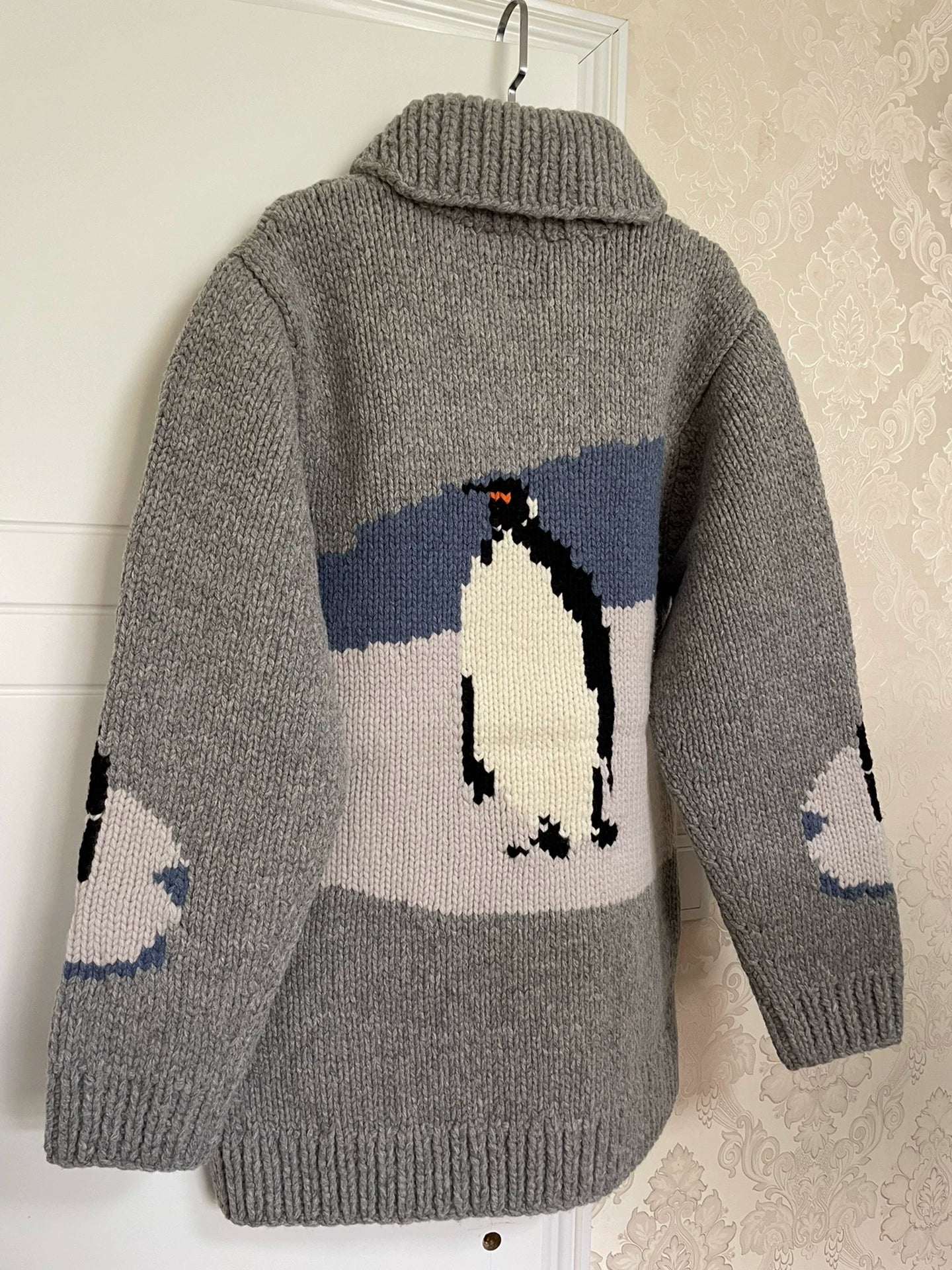descendant manhot cowichan knit penguin sweater