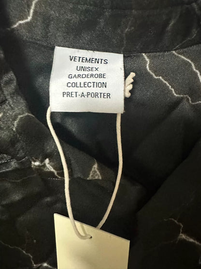 vetements lightning silk short sleeve shirt