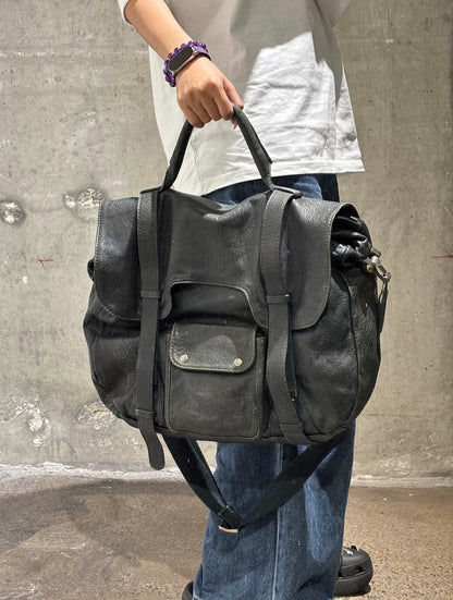 Maison Margiela Mail Bag in Black Leather