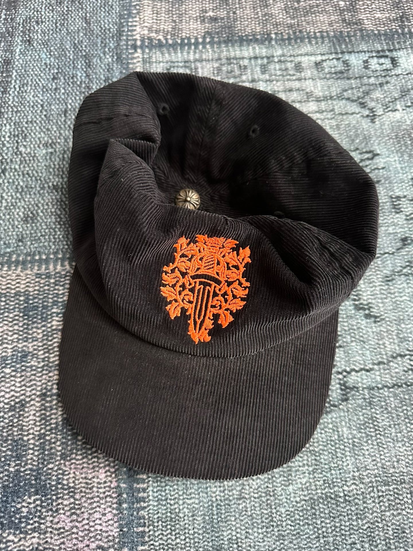 Chrome Hearts Orange Sword Vine Corduroy Cap