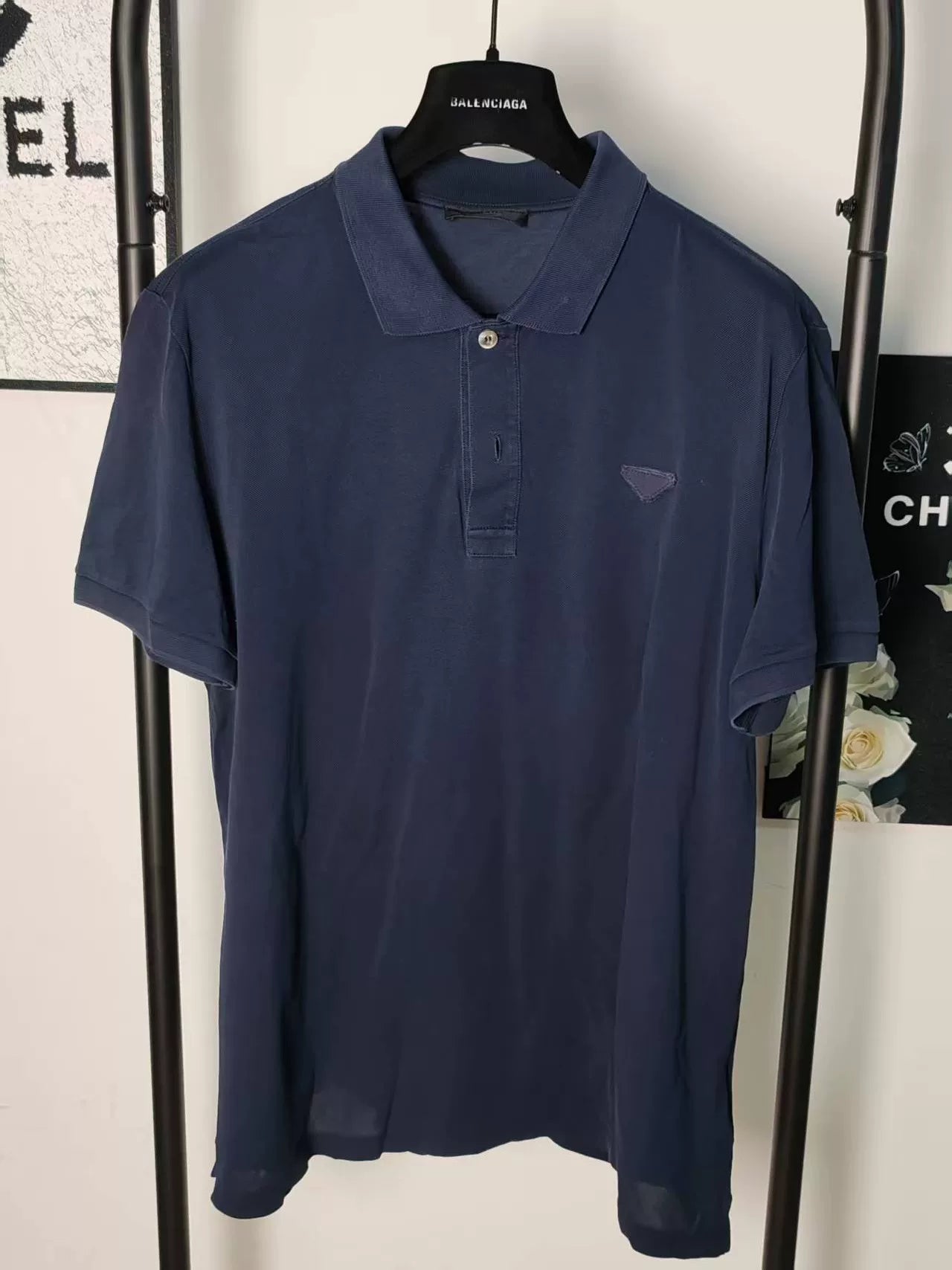 Prada Triangle Logo Short Sleeve Shirt