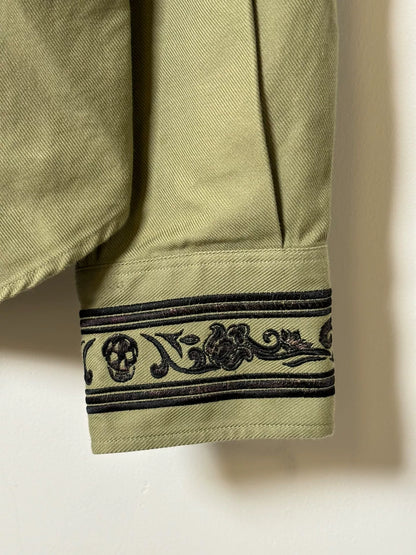 alexander mcqueen embroidered cotton shirt jacket