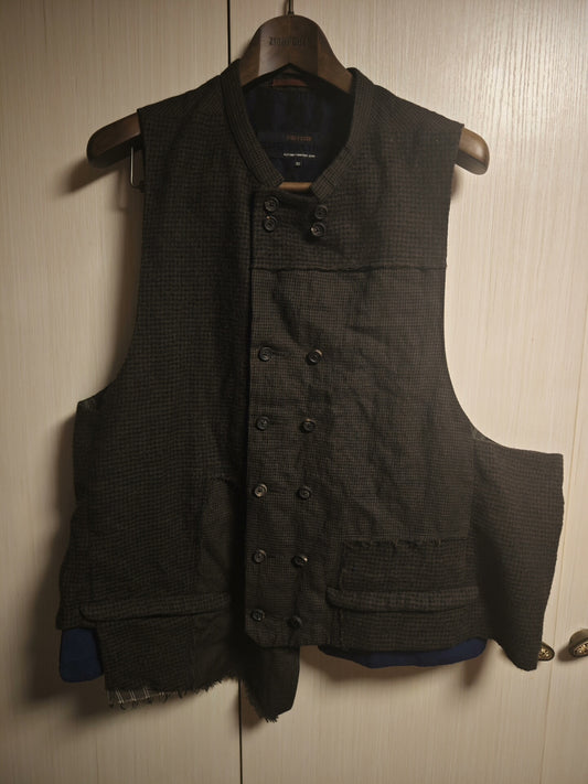 ziggy chen plaid cashmere vest size 50