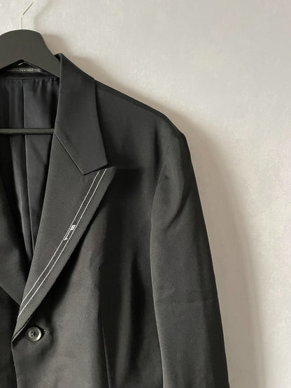 asymmetrical jacket with sleeve patch by yohji yamamoto