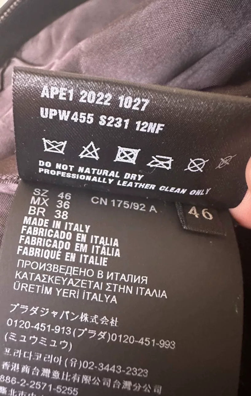 Prada Raf Simons 23SS Leather Bomber Jacket