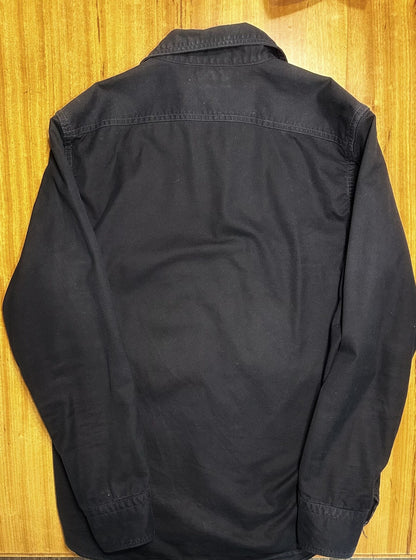 black oversized button-up shirt for casual wear