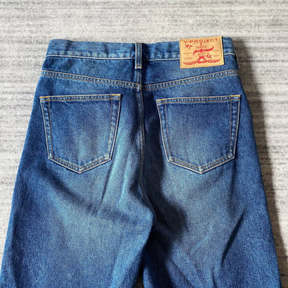 layered 3D twisted denim long pants