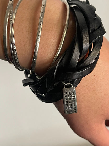 Maison Martin Margiela Leather Bracelet with Silver Tag