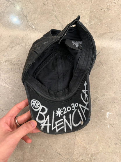 Balenciaga Distressed Duckbill Cap