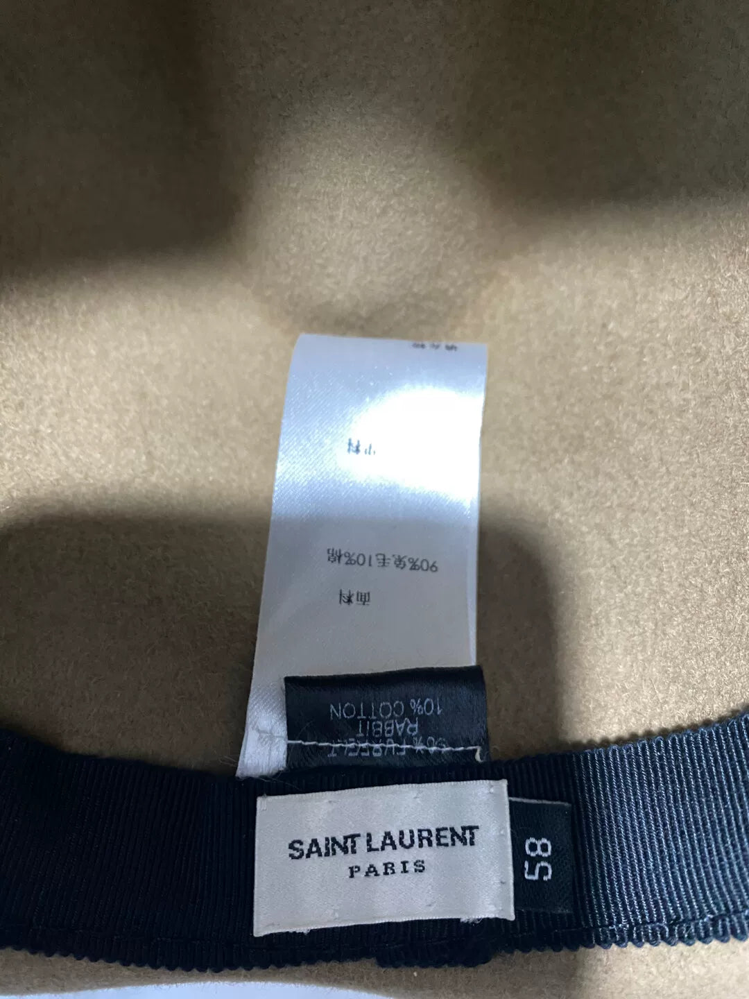 Saint Laurent Wide-Brim Rabbit Fur Hat