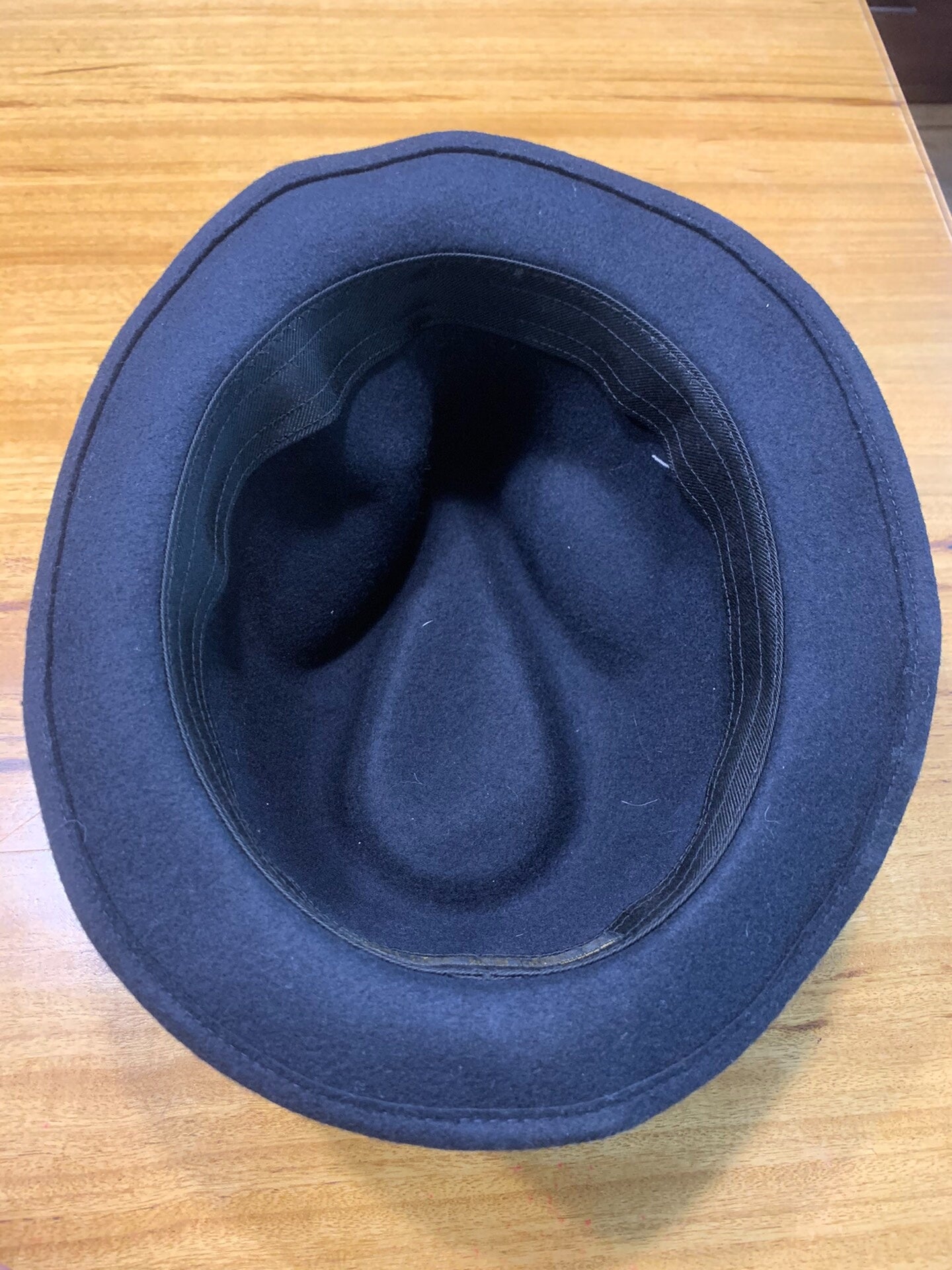 deep blue wool fedora hat for men