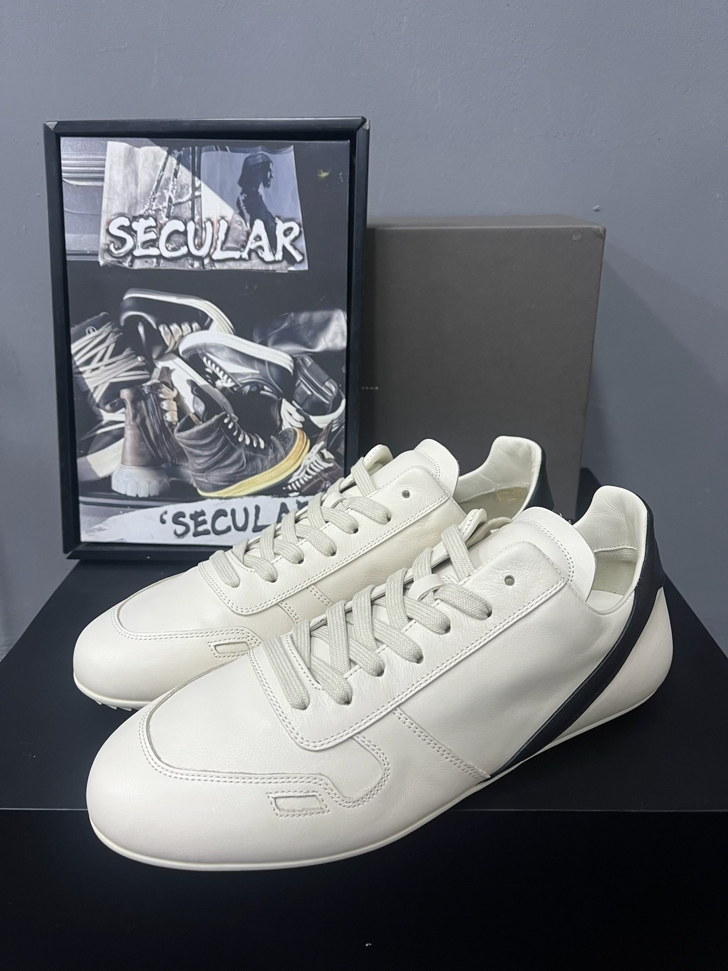 Rick Owens 25FW White Leather Low-Top