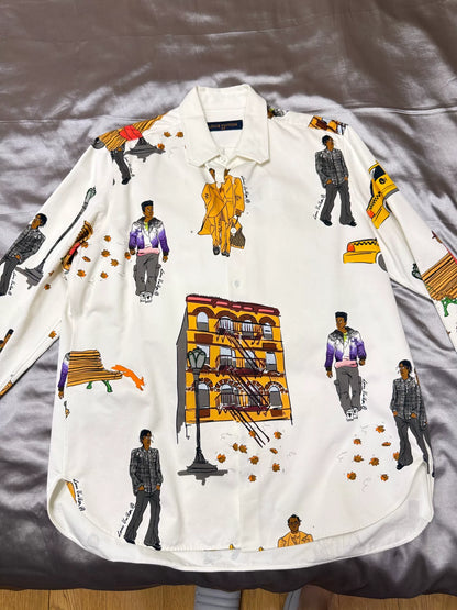 louis vuitton graphical denim shirt jacket