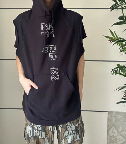 RAF SIMONS Sleeveless Hoodie in Black