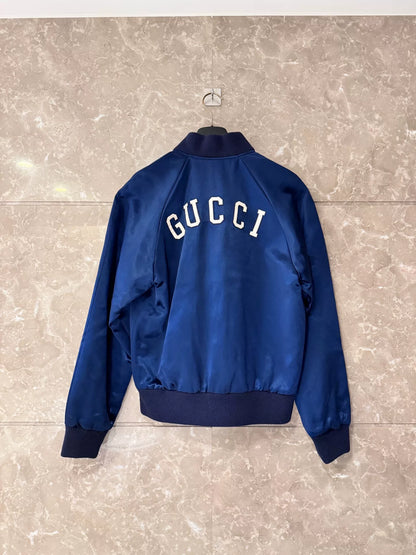 Gucci x MLB NY Logo Silk Baseball Jacket