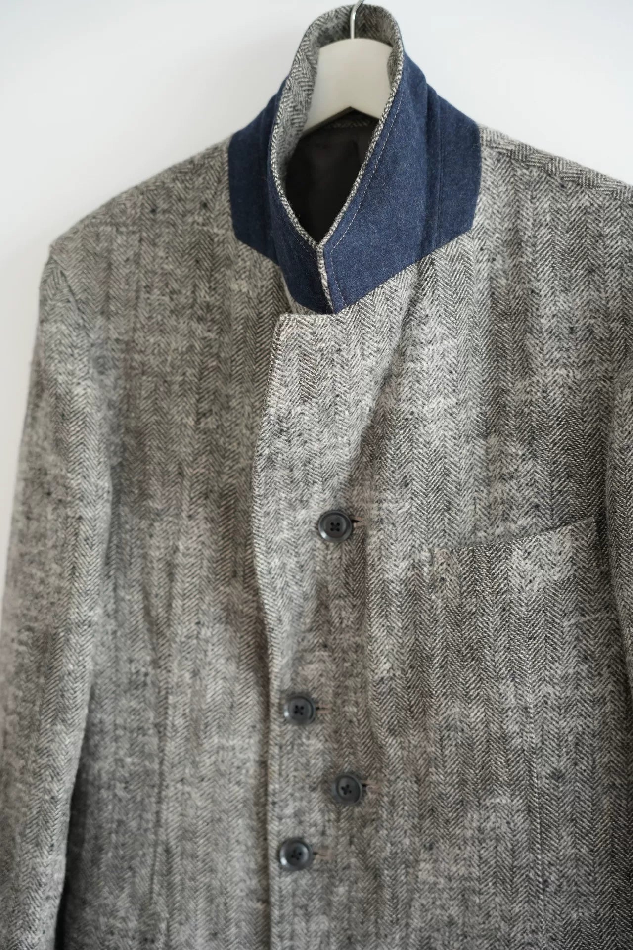 Yohji Yamamoto Fishbone Pattern Suit Jacket