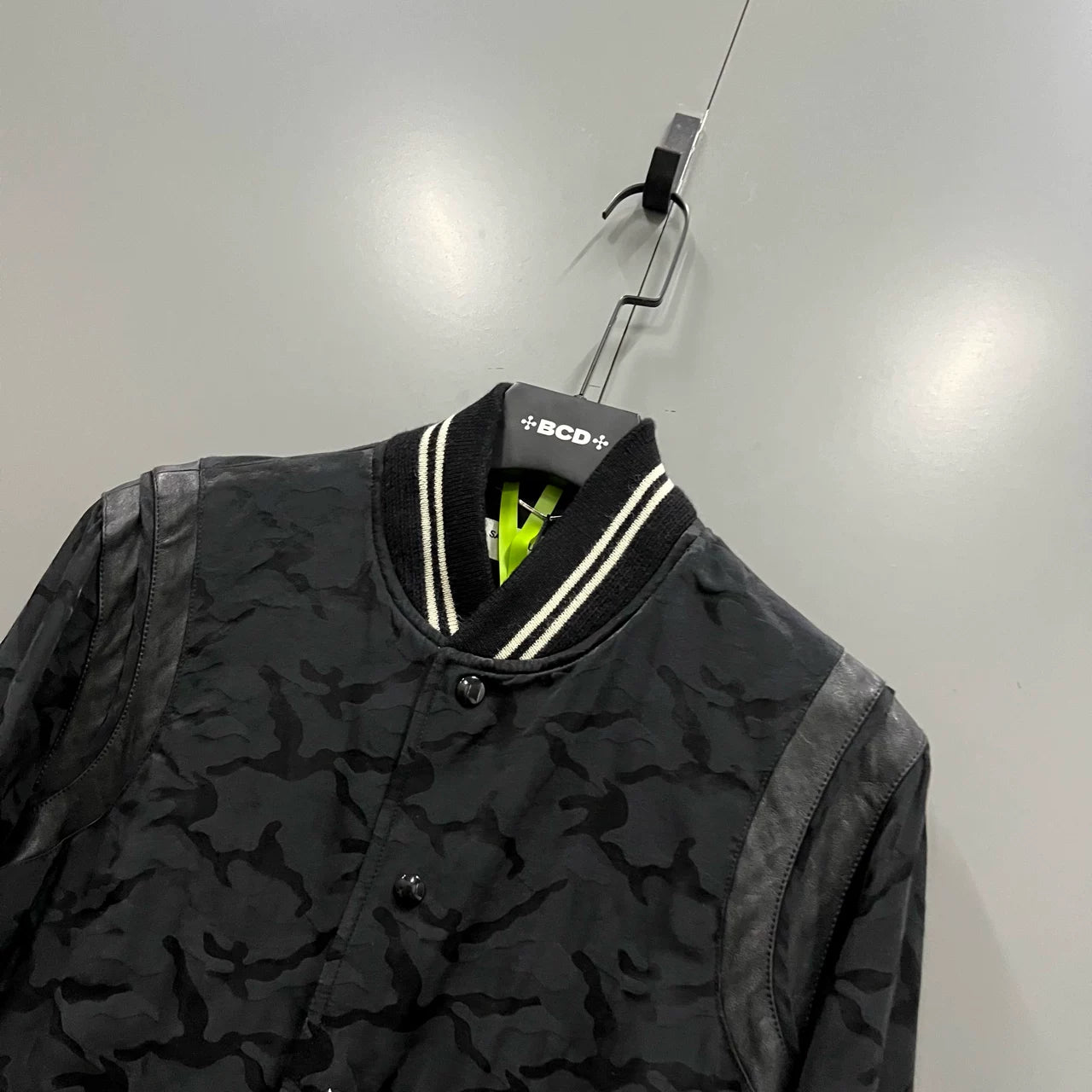 Saint Laurent Black Camo Baseball Jacket