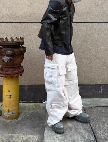 Balenciaga Oversized White Cargo Pants