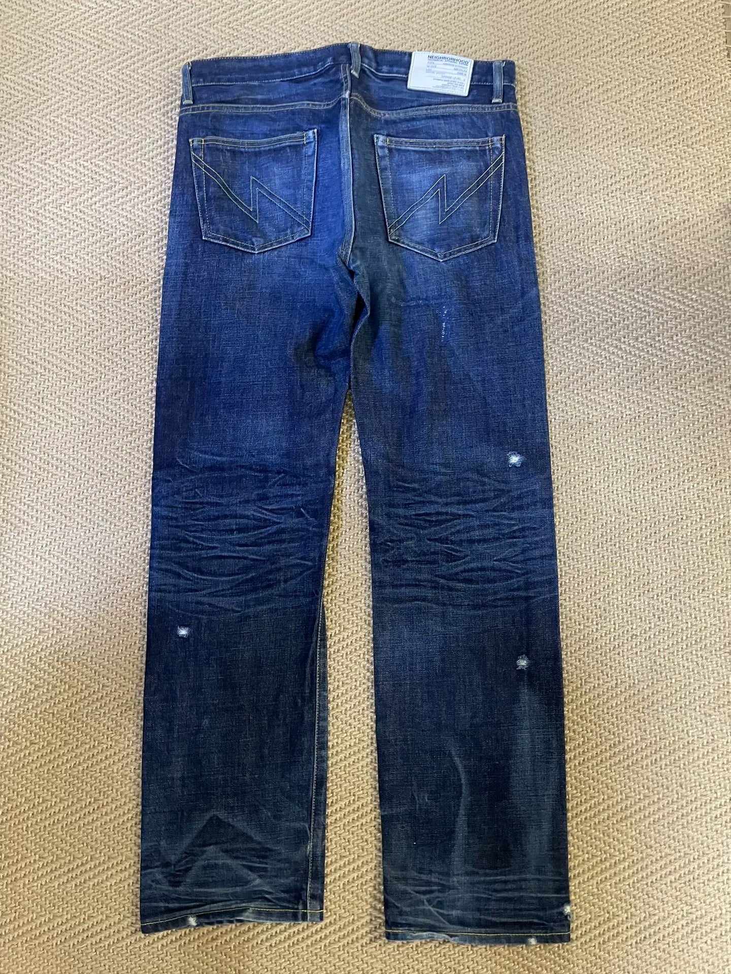 NEIGHBORHOOD 08EX Blue Line Distressed Jeans