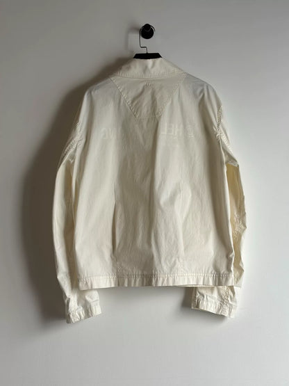 helmut lang short zip jacket in cream