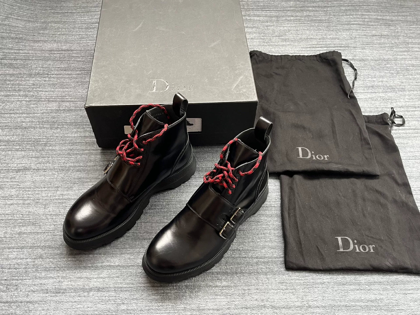 Dior Homme Red String Leather Boots