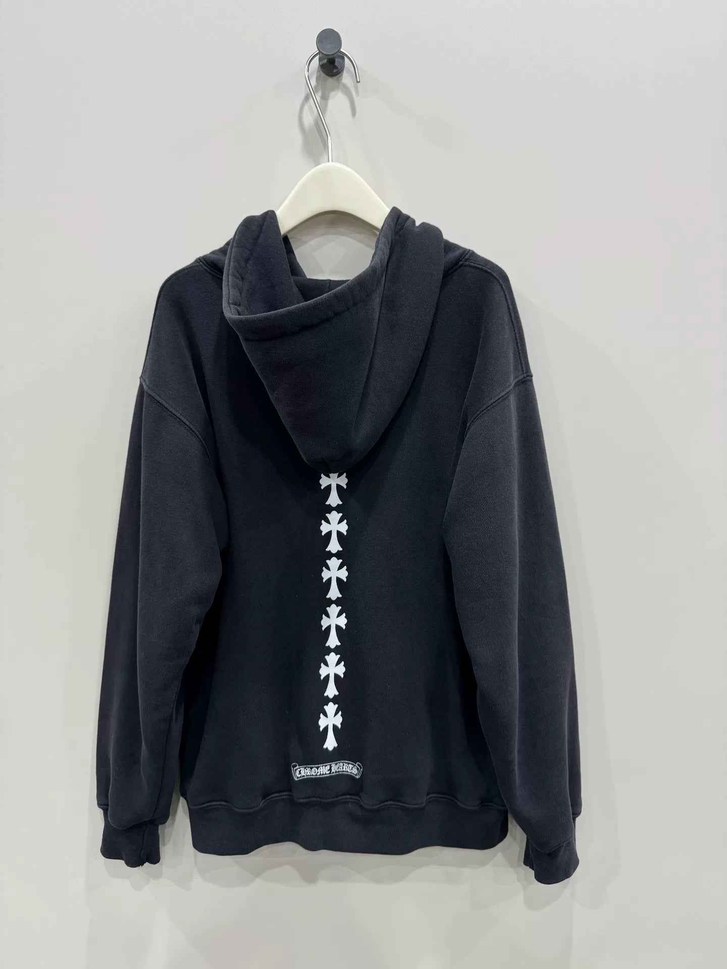 Chrome Hearts Black Zipper Hoodie with Cross Design