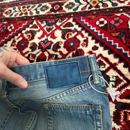 visvim mud-dyed wide-leg jeans