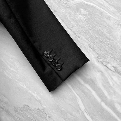 Saint Laurent Fringe Leather Collar Blazer