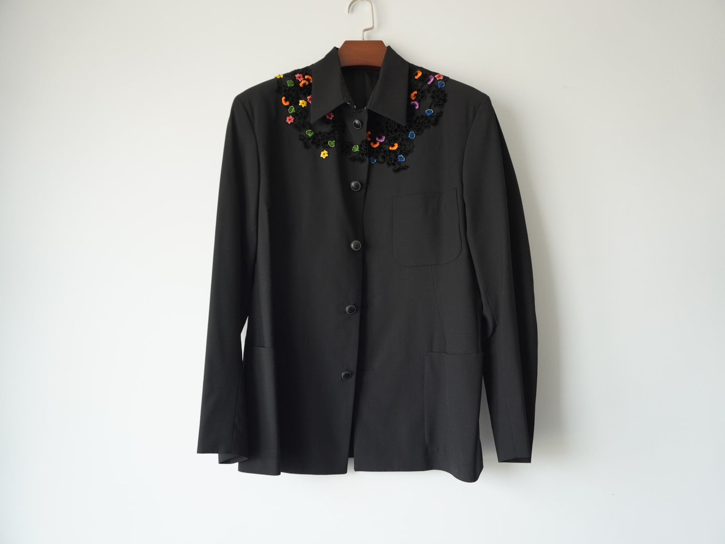 handmade floral velvet embroidered jacket