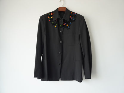 handmade floral velvet embroidered jacket