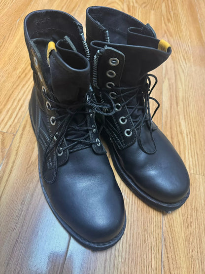visvim black 7-hole military boots size 9