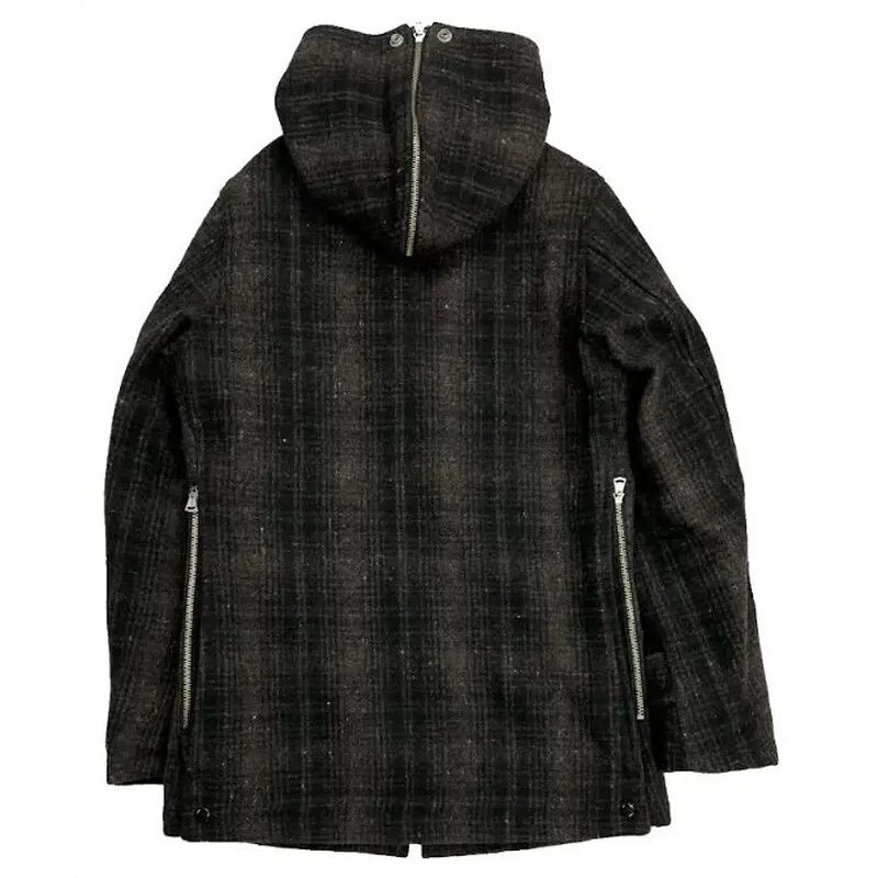 vintage gray plaid wool jacket