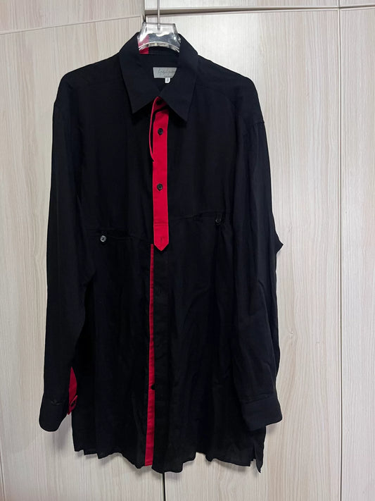 Yohji Yamamoto Red Black Collar Shirt