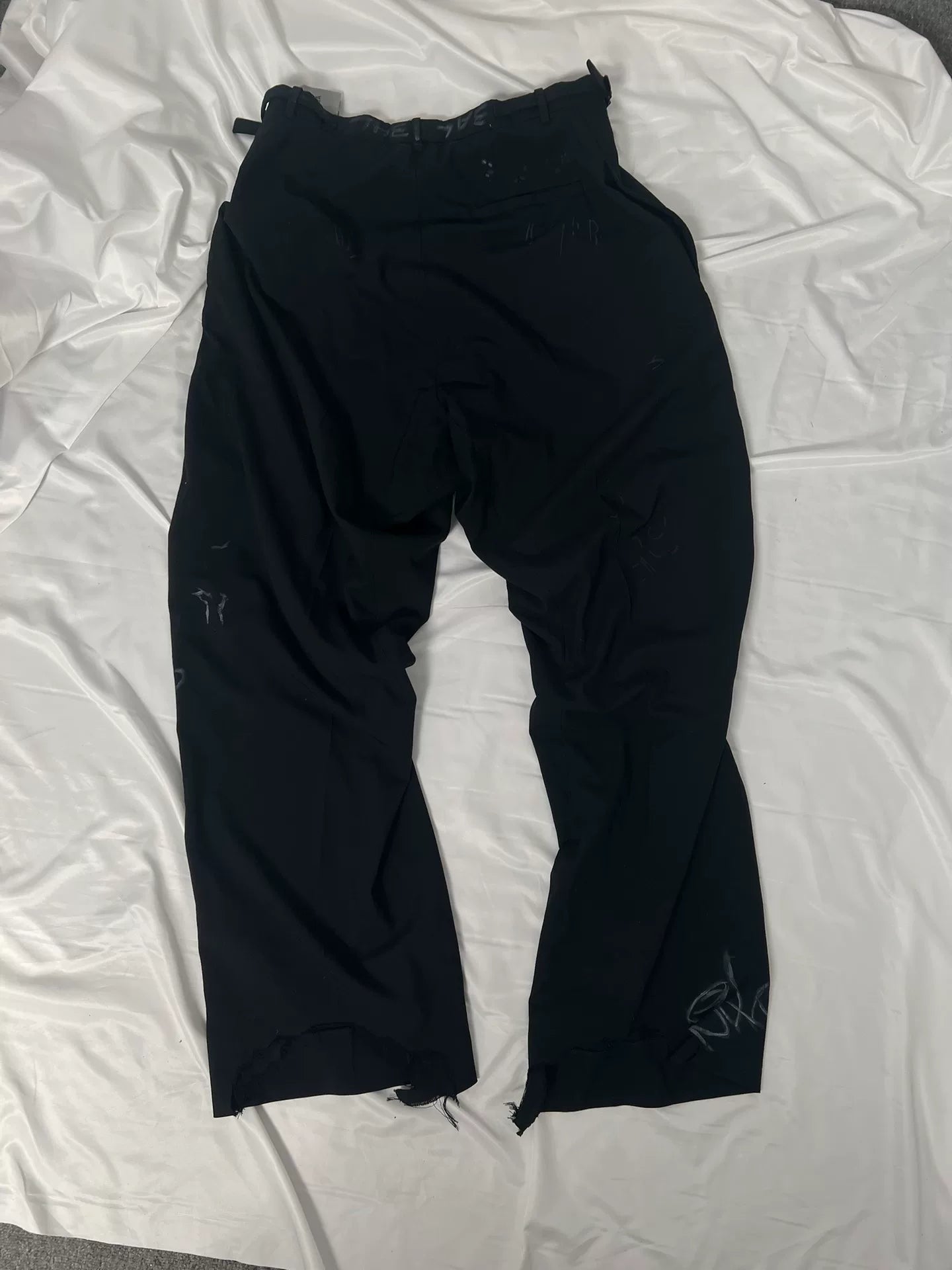 balenciaga black graffiti baggy trousers