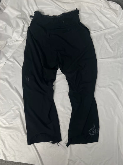 balenciaga black graffiti baggy trousers